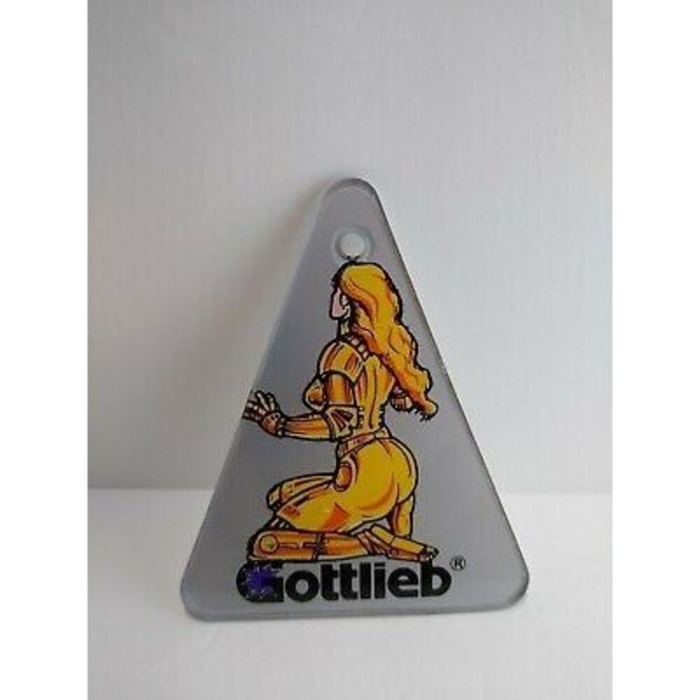 Gladiators Pinball Keychain Gottlieb 1993 Original NOS Plastic Promo Space Lady